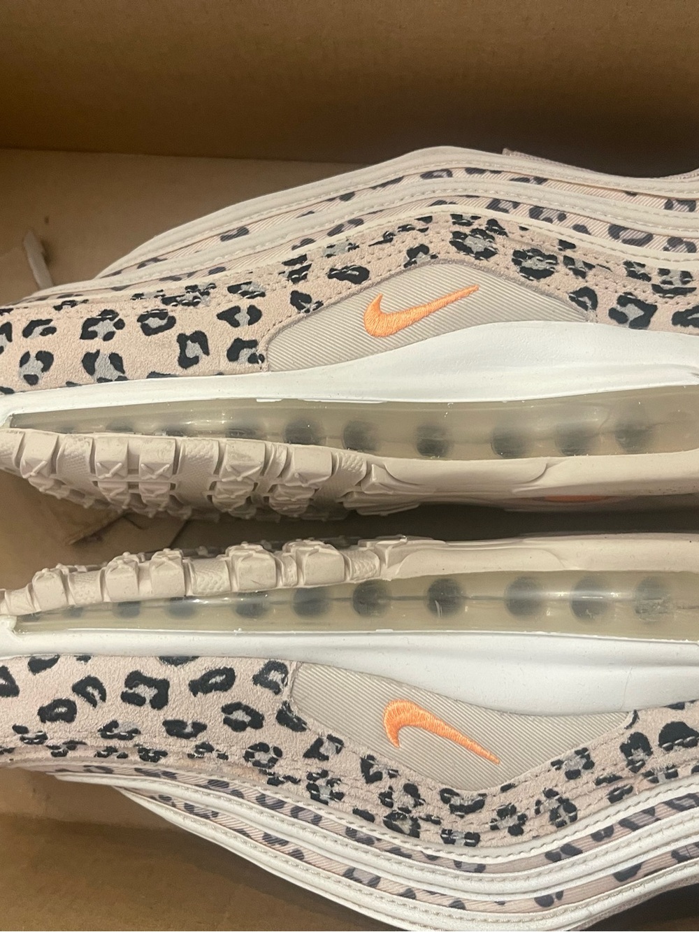 Nike Women’s Leopard Print Sneakers with Peach Swoosh